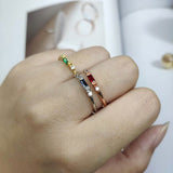 Ventage Green Gemston Ring For Women 14K Yellow Gold Wedding Jewelryù