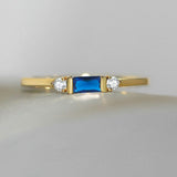 Green Emerald Gemstone Ring For Women 10K Yellow Gold Wedding Jewelry