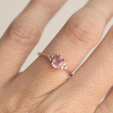 Oval Pink Zircon Engagement Gemstone Ring 925 Silver Jewelry for Women