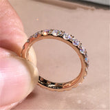 White Gold Engagement Zircon Ring For Women Wedding Jewelry