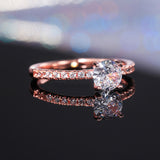 Luxury Zircon Engagement Ring Yellow White Rose Gold Wedding Jewelry