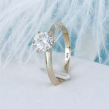 Luxury 1 Ct Lab Diamond Wedding Ring 18K Yellow Gold Jewelry