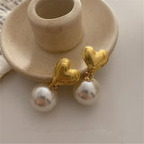 Unique Retro Pearl Stud Earrings for Women Party Wedding Jewelry