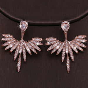 Luxury Marquise Flower Zircon Drop Earring Mirco Paved Wedding Jewelry