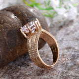 Brilliant Women Zircon Bridal Ring Gold Engagement Fashion Jewelry