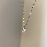 Simple Shiny Zircon Pendant Necklace For Women Wedding Jewelry
