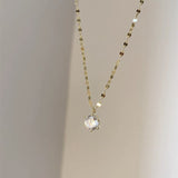 Simple Shiny Zircon Pendant Necklace For Women Wedding Jewelry