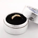 Twisted Gold Zircon Ring Women Engagement Promise Jewelry
