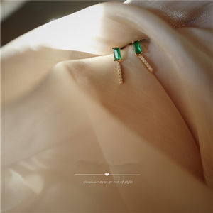 Luxury Emerald Pearl Earrings Women 925 Sterling Silver Wedding Jewelry