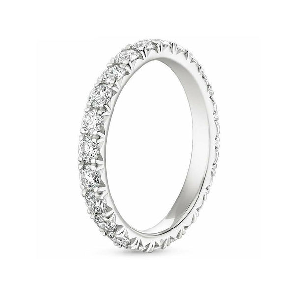 Eternity 0.8ctw Moissanite Ring S925 Silver for Women Wedding Band