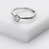 0.4CT Cut 925 Sterling Silver Ring for Women Engagement Jewelry
