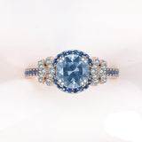 London Blue Topaz Gemstone Ring For Women Rose Gold Fine Jewelry
