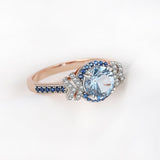 London Blue Topaz Gemstone Ring For Women Rose Gold Fine Jewelry