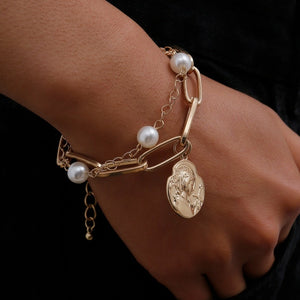 Charm Pearl Bracelet Bangle for Women Chain Women's Jewelry