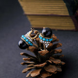 Ethnic Acrylic Stud Earring Women Antique Gold Bohemia Wedding Jewelry