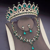 Blue Royal Crown Jewelry Set for Women Wedding Jewelryù