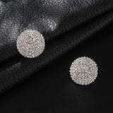 Shiny Full Rhinestone Stud Earrings For women Party Wedding Jewelry