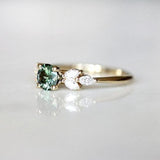 Emerald Zircon Engagement Gemstone Ring Women 925 Silver Jewelry