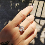 Classic Zircon Ring Wedding For Women Stainless Steel Fine Jewelry