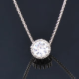 Pave Zircon Circle Pendant Choker Chain Necklace For Women Jewelry