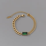 Embedded Zircon Thick Chain Bracelets 316L Jewelry For Women