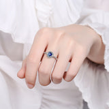 Blur Sapphire Adjustable Ring 925 Sterling Silver Woman Engagement Jewelry