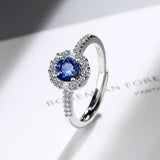 Blur Sapphire Adjustable Ring 925 Sterling Silver Woman Engagement Jewelry