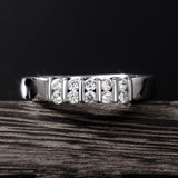 Classic Women Wedding Ring Shiny White Zircon Silver Style Jewelry