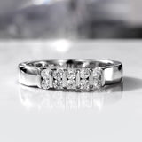 Classic White Zircon Ring Women Wedding Silver Jewelry