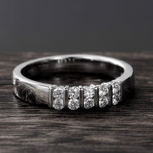 Classic Women Wedding Ring Shiny White Zircon Silver Style Jewelry