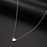 Heart Pendant Chain Necklace For Women Stainless Steel Jewelry Collar