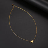 Heart Pendant Chain Necklace For Women Stainless Steel Jewelry Collar