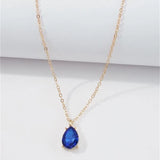 Vintage Drop Water Pendant Necklace Gold For Women Chain Jewelry