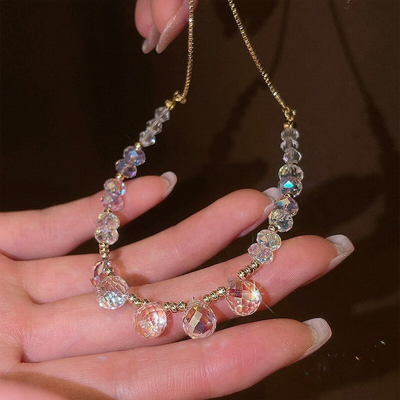Clear Beaded Crystal Bracelet For Women Wedding Jewelry