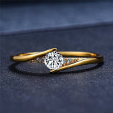 Luxury Brand White Zircon Ring Wedding 10K Gold for Women Jewelry