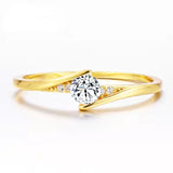 Luxury Brand White Zircon Ring Wedding 10K Gold for Women Jewelry