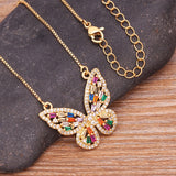 Luxury Butterfly Pendant Necklace Charm Choker for Woman Wedding Jewelry Gift