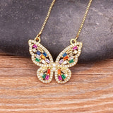 Luxury Butterfly Pendant Necklace Charm Choker for Woman Wedding Jewelry Gift