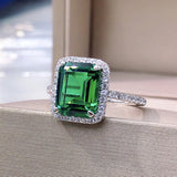 Genuine Emerald Wedding Ring 925 Silver For Women Fine Jewelry