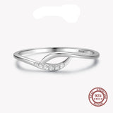 Genuine White Sapphire Engagement Ring For Women 925 Silver Jewelry
