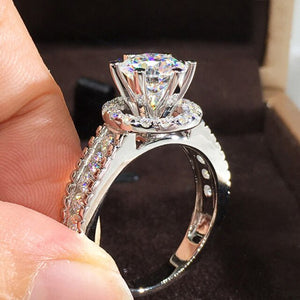 1Ct White Sapphire Engagement Ring for Women Wedding Jewelry