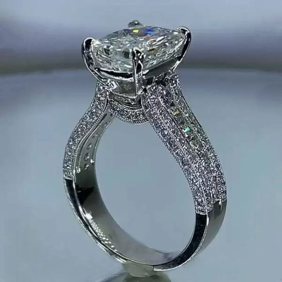 Dazzling Sapphire Engagement Ring for Women Silver Jewelry