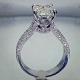Dazzling Sapphire Engagement Ring for Women Silver Jewelry