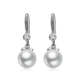 Luxury Pearl Dangle Earrings 925 Silver For Women Engagement Jewelry