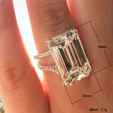White Zircon Wedding Ring for Women Silver Engagement Jewelry