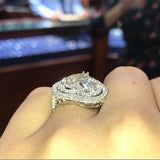BIG BLING ZIRCON ENGAGEMENT RING FOR WOMEN WEDDING S925 JEWELRY