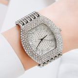 Luxury Big Dial Gold Rhinestone Watche For Women Quartz Wristwatch Clock