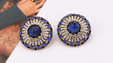 Natural Sapphire Earrings Vintage For Women Gold Wedding Jewelry
