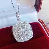 Luxurious Bling Zircon Pendant Necklace Long Chain for Women Jewelry