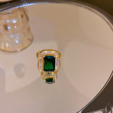 Green Emerald Geometric Earrings Anniverssary Party Women Jewelry